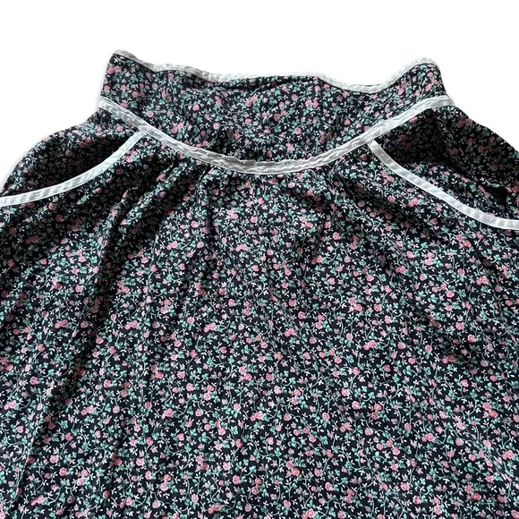 Gunne Sax skirt, vintage 70s prairie - blue calico with white trim- vtg size 11 - Picture 3 of 6